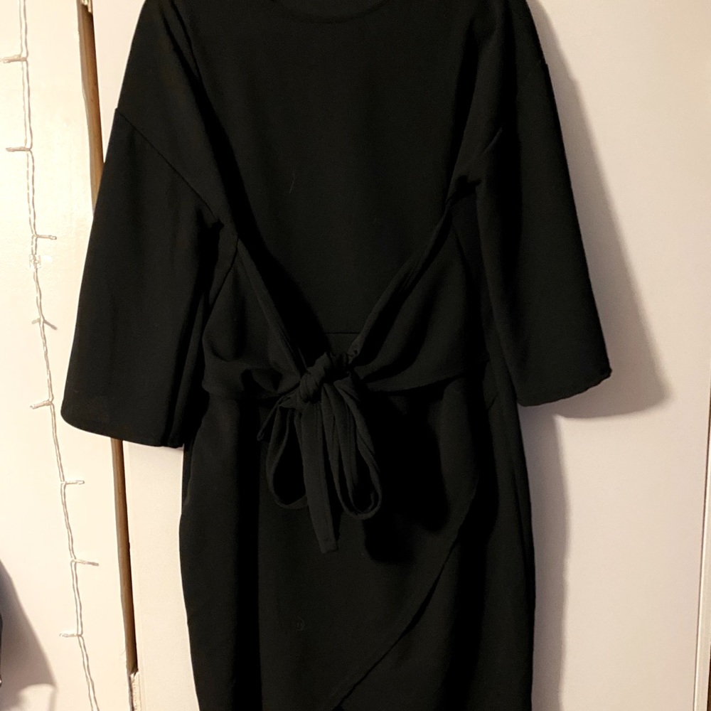 Boohoo Plus Kimono Sleeve Wrap Over Midi Dress